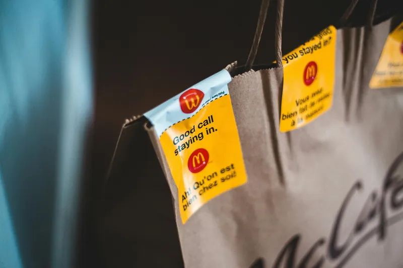 Bag sealed with sticker